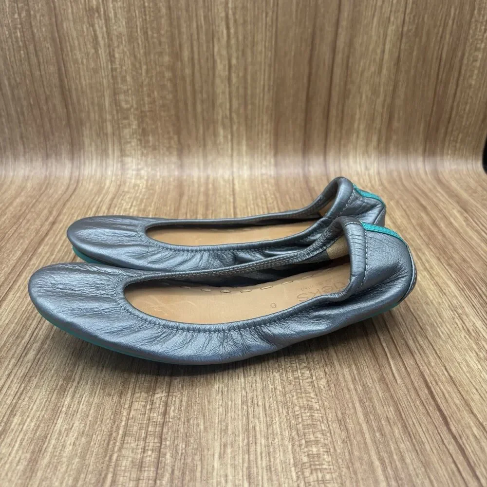 Tieks by Gavrieli Womens Size 6 Foldable Ballet Flats Metallic‎ Pewter